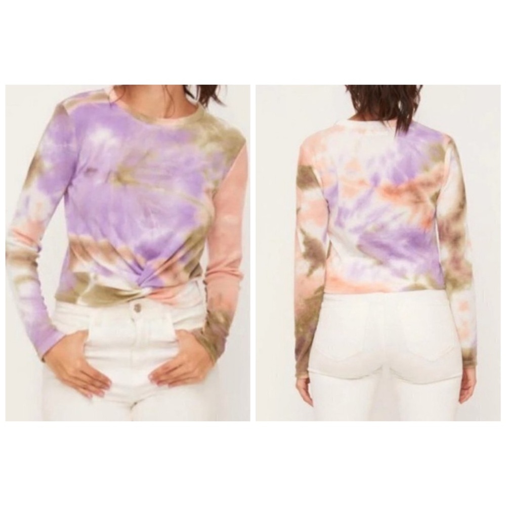 LUSH NWOT I Know You Do Tie-Dye Twist Long Sleeve Top